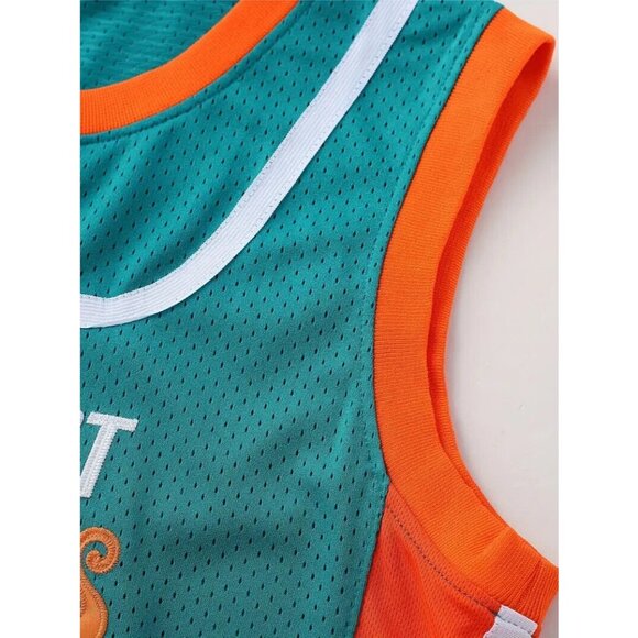 Flint Tropics Coffee Black #7 Semi Pro Movie Basketball Jersey Green Mens - Picture 7 of 8
